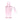 Front three-quarter view of a pink glass Milkyway Universe Ash Catcher showing its 90° angled male joint and horizontal frosted stripes against a white background.
