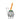 A front view of the Cauldron Bong, a clear glass piece with a rounded base and orange mouthpiece.