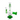 Front view of the Phaser Bong, a green glass water pipe with a unique, curved design and visible joint.