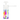 Close-up, left-facing profile of the Cirrus Bubble - Rainbow glass piece showing a clear top and handle with vibrant rainbow swirls along the cylindrical body.