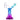 Front view of the Aurelia Mini Rig, a small, clear glass water pipe with a purple tint, resting on a reflective surface.