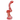 Angled side view of the red-and-white striped DankStop Dankstop Large Bubbler against a white background.