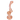 Angled close-up of the glass DankStop Dankstop Large Bubbler showing orange and white spiral stripes on its curved neck and bulbous chambers.