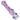 Angled close-up of the Milky Purple DankStop Frit Cone One Hitter - 3 in. showing a translucent glass body with pink frit speckles and raised purple dots.