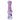 Top-down close-up of the Milky Purple DankStop Frit Cone One Hitter - 3 in., showing a pink-flecked glass stem with dark streaks and rounded purple dots.