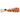 Side view of a clear glass DankStop Piped and Fumed One Hitter - 3 in. showing an internal twisted orange-red ribbon pattern and a single blue glass carb dot.