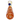 Top-down view of the DankStop Piped and Fumed One Hitter - 3 in. showing a spiral red-orange ribbon pattern inside clear glass and a raised blue glass accent near the mouthpiece.