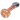 Angled close-up of the DankStop Color Twisting Spoon Pipe - 3 in., showing orange spiral bands running along the clear glass bowl and stem.