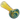 Angled close-up of the DankStop Engraved Fumed Spoon Pipe - 3 in., showing a yellow fumed body with raised spiral ribbing and a teal-and-gold swirled bowl.