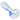 Angled close-up of the DankStop Color Frit Spoon Pipe - 3 in. showing white glass with blue and green frit swirl details and glossy reflections