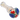 Angled close-up of the DankStop Twisting Art Spoon Pipe - 3.5 in., showing its clear glass handle and a bulbous bowl with red, blue, and green twisted millefiori patterns.