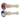 Side view of the DankStop Twisting Art Spoon Pipe - 3.5 in. showing a clear glass body with twisted yellow cane and a red-and-blue patterned bowl.