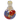 Close-up front view of the DankStop Twisting Art Spoon Pipe - 3.5 in. showing a clear glass bowl filled with red ribbon and blue-and-white twisted cane decorations.