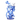 Three-quarter view of the blue DankStop Bent Neck Recycler Dual Use Bong - 6.8 in., showing its angled neck, looped handles, and conical chamber.