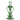 Centered front view of the green DankStop Bent Neck Recycler Dual Use Bong - 6.8 in., shown against a white background highlighting its twin angled handles and curved, sculptural glass form