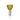 Centered front view of the Honeybee Herb Diamond Flower Bowl in translucent yellow with a faceted top and frosted glass joint on a white background