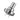 Angled close-up of the metallic Cipher NOVA Replacement Mouthpiece - V2 showing its threaded base, short cylindrical tip, and two prongs against a white background