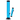 Tall, front-facing shot of the Light Blue JM Plastics Double Trouble Straight Tube Acrylic Bong - 12 in., showing two translucent blue tubes with black rims and a slanted downstem against a white background