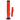 Tall, front-facing view of the orange JM Plastics Double Trouble Straight Tube Acrylic Bong - 12 in. with its angled downstem and black base visible