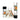 Three-quarter front view of the Prism Flower Power Beaker Double Stack showing its floral and peace-sign decals on clear glass against a white background.