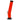 A front view of the 12-inch JM Plastics Straight Tube Bent Neck with Grip and Carb Hole Acrylic Water Pipe, showing its red, cylindrical shape.