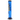 Straight-on studio shot of the JM Plastics Flame Straight Tube with Carb Hole Acrylic Bong - 12 in., showing a tall translucent blue tube with yellow and dark blue flame decals and a black base.