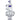 A front view of the 14-inch Tube-ular with Dual Perc Water Pipe, featuring a clear glass construction with blue accents and a circular base.