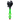 Front-facing studio shot of the JM Plastics Black Gas Mask with Bright Acrylic Bong showing a black mask atop a glossy neon green double-bulb tube.