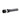 Angled close-up of a disassembled black RYOT Silicone Stem With Glass Bowl - 14MM showing the glossy stem, removable silicone cap, and white glass bowl on a white reflective surface