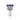 Front view of the Honeybee Herb Ringed Flower Bowl showing a blue-rimmed clear glass bowl and frosted stem against a white background.
