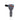 Centered front view of the Honeybee Herb Wig Wag Funnel Flower Bowl showing blue and red diagonal wig-wag stripes and a black handle on a white background