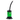 Front-facing view of the JM Plastics Mini Hoser with Carb Hole Acrylic Bong showing its green cylindrical body, black top and curved black mouthpiece.