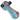A close-up, angled view of the Twisted Fumed Pipe - 4.5 in, showcasing its colorful glass and curved design.