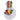 A straight-on view of the 3.5-inch Twisted Rasta & White Art Pipe, showcasing its white glass and colorful spiral design.