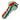 A close-up, angled view of the Slime Rasta Rainbow Spoon Pipe - 4.5 in, showcasing its colorful glass design.