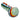 A studio shot of the 4.5-inch Slime Rasta Rainbow Spoon Pipe, displaying its colorful, curved design against a white backdrop.