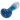 Close-up angled view of the Cloud Cali Inc Dankstop 3-inch Glass w/ Marble Hand Pipe showing its swirled blue glass bowl and tapering clear stem.