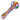 Angled close-up of the DankStop Rasta Slime Colorful Glass Pipe - 4 in. showing its bulbous bowl and striped rainbow and navy swirl pattern on a white background.
