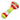 Angled close-up of the DankStop Fancy Multi-Color Striped Glass Spoon Pipe - 5 in. showing its rounded bowl and clear glass stem with red, yellow, green, and white stripe pattern on a white background