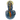 Close-up, top-down view of the DankStop Dankstop Heavy Marble Spoon Pipe - 5.5 in., showing blue marbling, raised glass nodules and a central red-yellow ribbon.