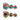 Top-down view of the DankStop Dankstop Twisty Color Marble Spoon Pipe - 4.5 in. showing clear glass with red and teal twisted internal ribbons and rounded bulbous contours