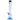 Straight-on view of the JM Plastics Magic 8 Ball Base with Carb Hole Acrylic Bong - 8 in., showing a translucent blue straight tube, round bulb base with angled metal bowl, black mouthpiece cap, and blue plastic base on a white background.