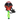 Front-facing shot of the DankStop Smiling Red & Black Skull Gas Mask perched atop a neon green skull-shaped bong, showing the red and black skull print, black goggles, and hanging straps.