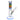 Three-quarter view of a clear glass DankStop Wig Wag Straight Tube Bong showing a zigzag rainbow wig-wag band near the mouthpiece and matching patterned downstem against a white background.