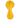 Top-down close-up of the DankStop Frit Glass with Rasta Line Spoon Pipe - 4.5 in., showing a glossy yellow bowl and stem with an orange twisted line running down the center.