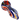 Angled close-up of the DankStop Slime Reversal Wig Wag Spoon Pipe - 4.5 in. showing glossy red, blue, white, yellow, and black swirled wig-wag patterns around the bowl and handle.