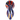 Top-down close-up of the DankStop Slime Reversal Wig Wag Spoon Pipe - 4.5 in. showing multicolored blue, red, yellow and white flame-like stripes around the bowl and body.