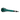 Side view of a metallic green Invincibowl Invincipipe laid horizontally on a white background, showing its ridged conical body and translucent mouthpiece.