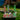 Three DankStop Glow Mushroom Beaker Bong pieces photographed front-on on stone steps outside, each clear glass beaker decorated with colorful mushroom decals.