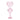 Front view of the pink 5.5" Pulsar Double Love Glass Hand Pipe showing two stacked heart-shaped chambers on a white background.